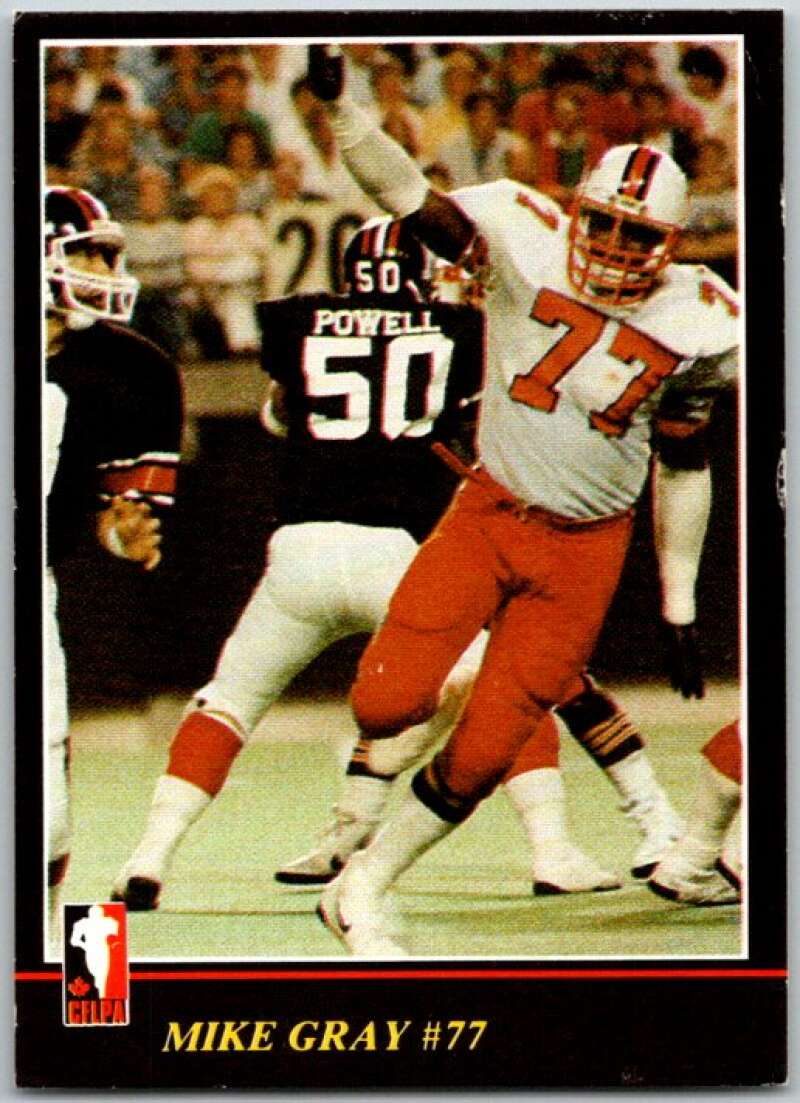1986 Jogo CFL Football #54 Mike Gray #77 V45062