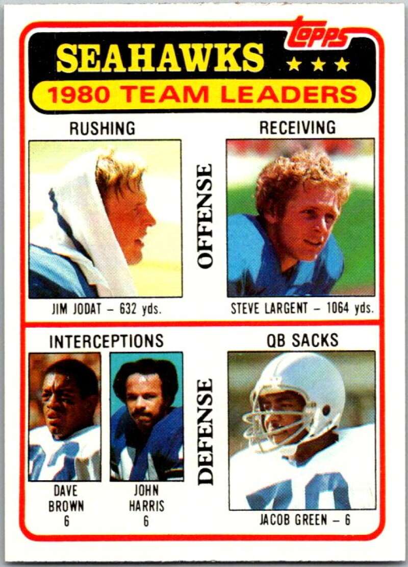 1981 Topps Football #19 Jodat/Largent/Brown/Harris/Green TL V45065