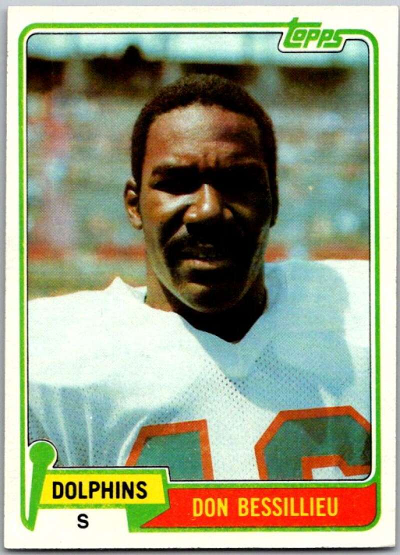 1981 Topps Football #63 Don Bessillieu Miami Dolphins V45076