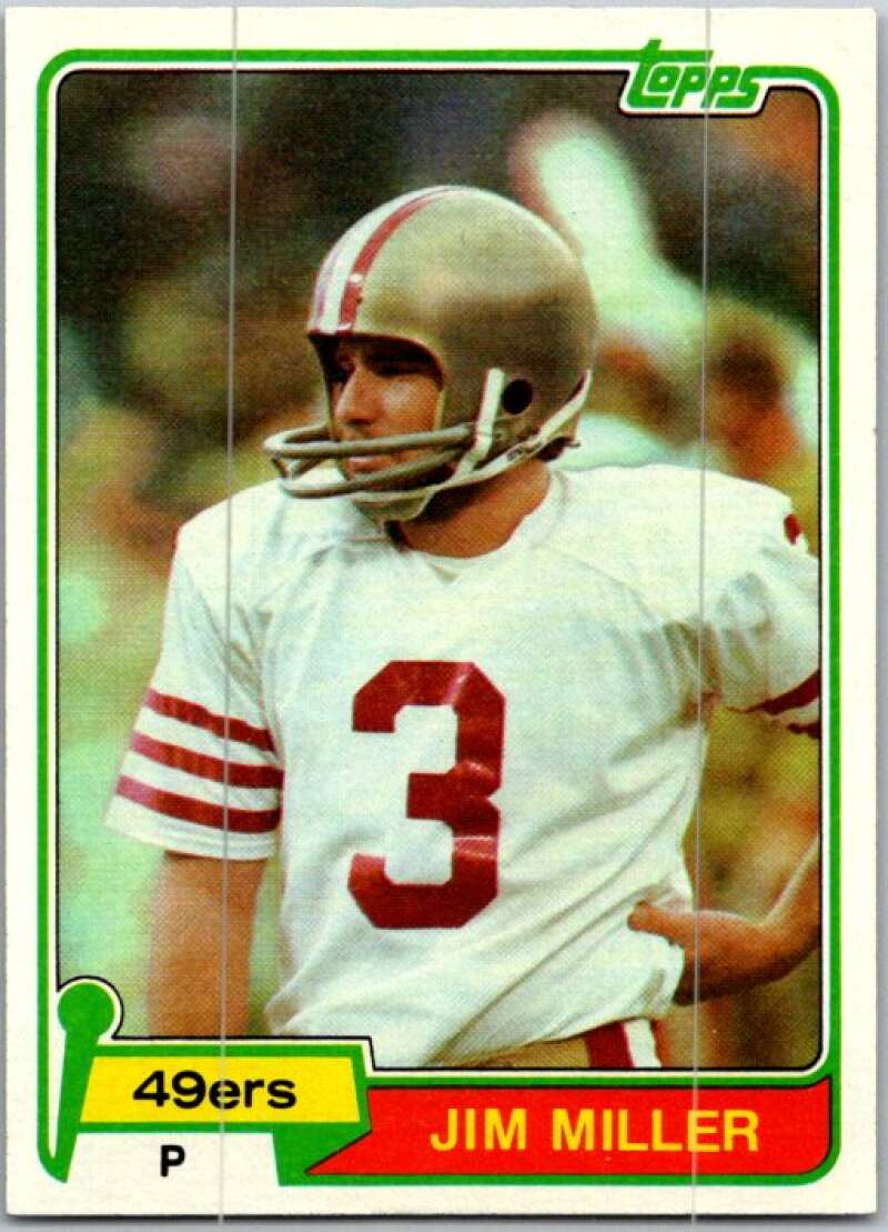 1981 Topps Football #453 Jim Miller RC Rookie 49ers V45164