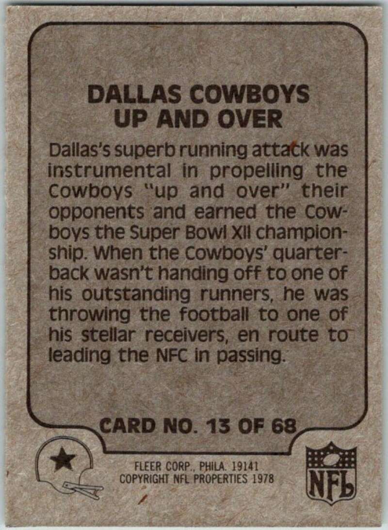 1978 Fleer Team Action # 13 Dallas Cowboys Up and Over V45226