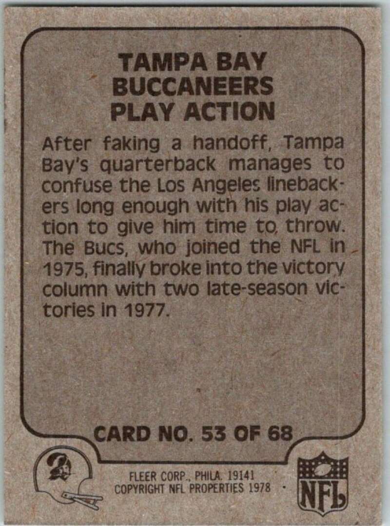 1978 Fleer Team Action # 53 Tampa Bay Buccaneers Play Action V45262