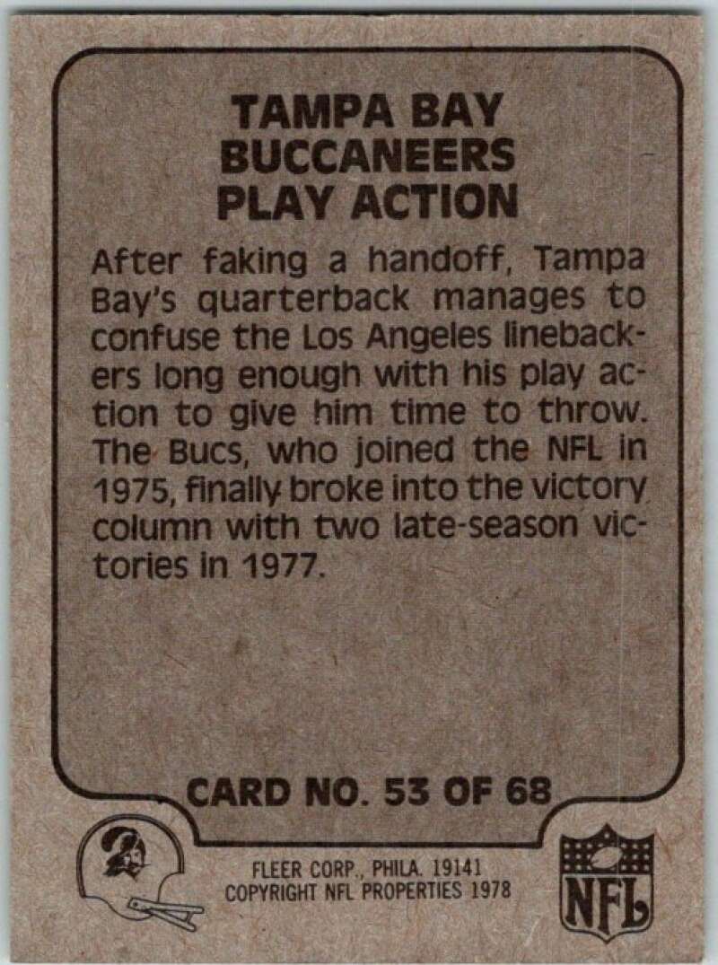 1978 Fleer Team Action # 53 Tampa Bay Buccaneers Play Action V45263