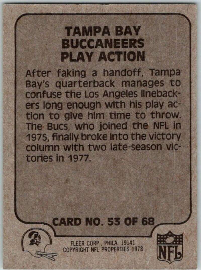 1978 Fleer Team Action # 53 Tampa Bay Buccaneers Play Action  V45263