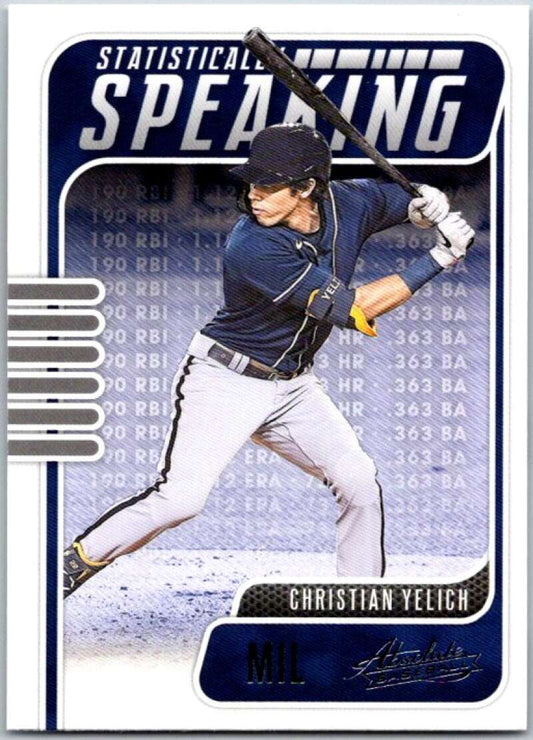 2021 Panini Absolute Statistically Speaking #4 Christian Yelich Brewers  V45352