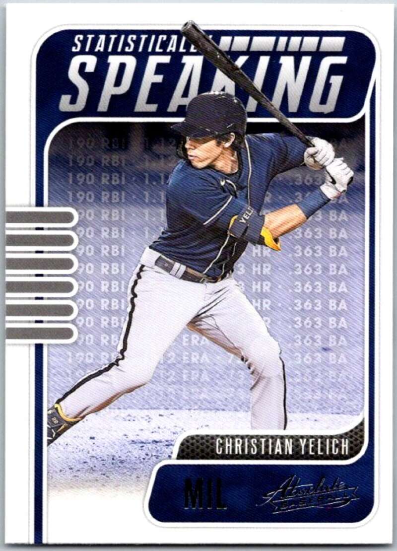 2021 Panini Absolute Statistically Speaking #4 Christian Yelich Brewers V45352