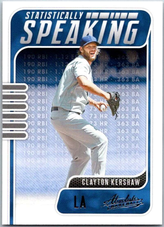 2021 Panini Absolute Statistically Speaking #15 Clayton Kershaw Dodgers  V45353