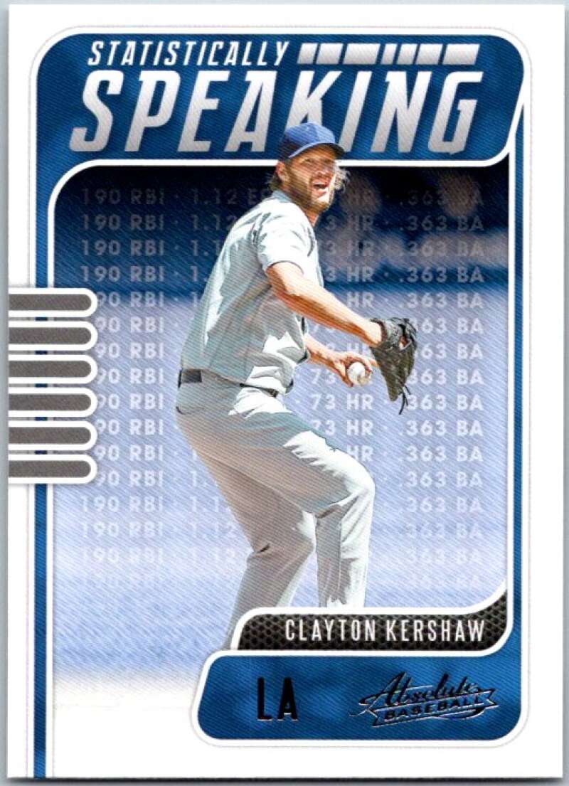 2021 Panini Absolute Statistically Speaking #15 Clayton Kershaw Dodgers V45353