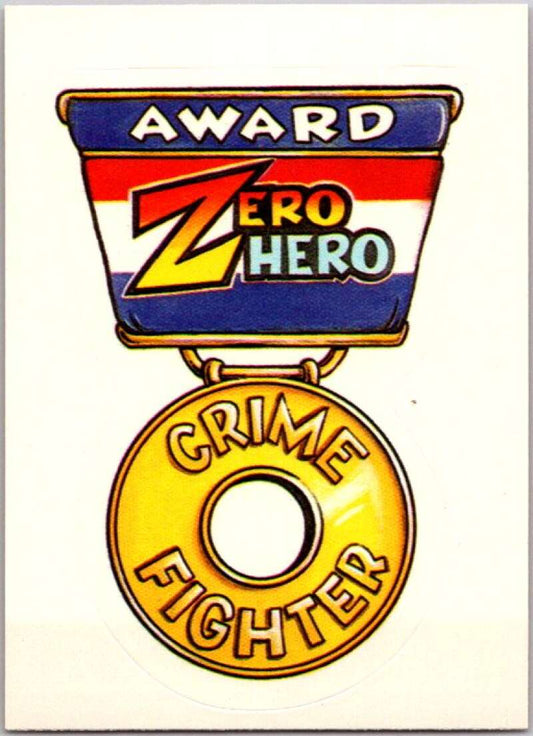 1983 Zero Heroes Stickers #53 Award - Crime Fighter  V45510