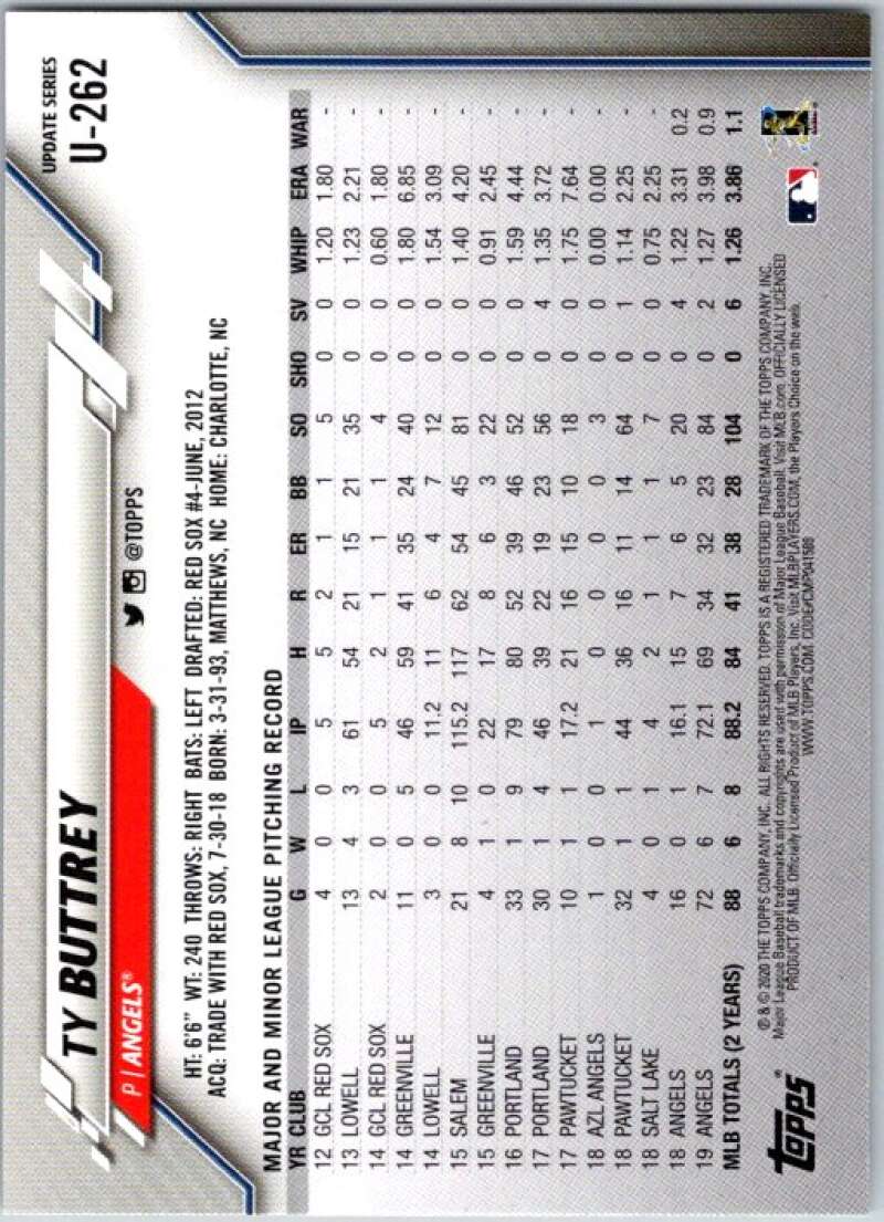 2020 Topps Update #U-262 Ty Buttrey Los Angeles Angels V45633