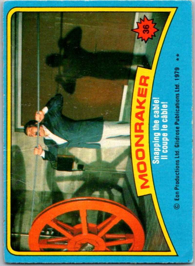 1979 Topps James Bond Moonraker #36 Snapping the cable V45673
