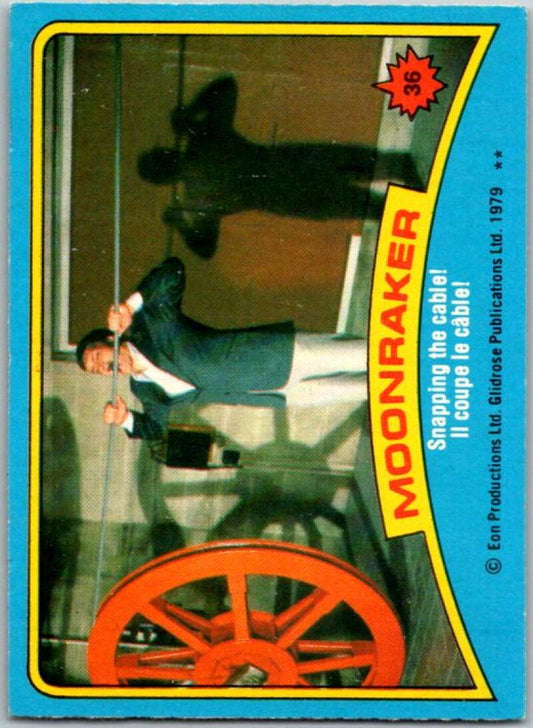 1979 Topps James Bond Moonraker #36 Snapping the cable   V45674