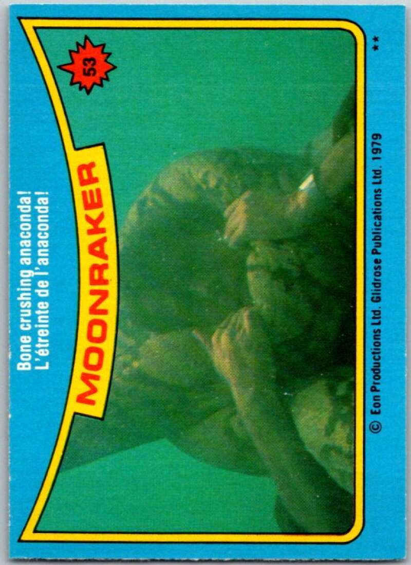 1979 Topps James Bond Moonraker #53 Bone crunching anaa V45690