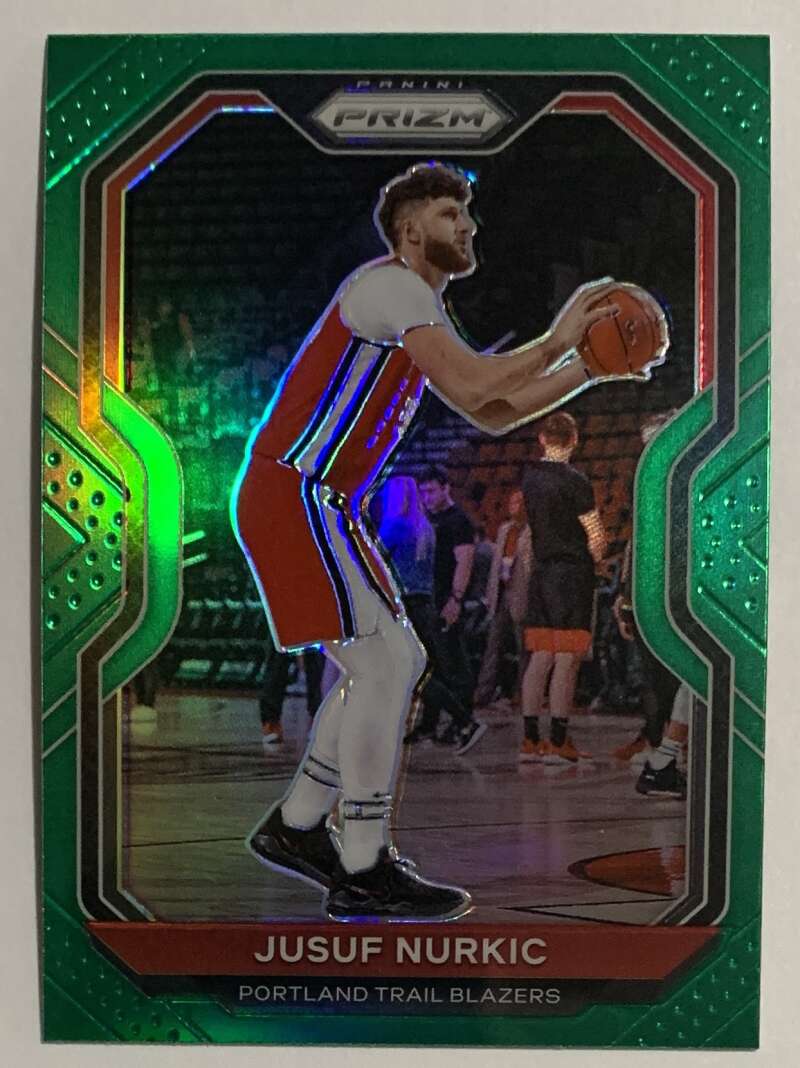 2020-21 Panini Prizm Prizms Green Wave #91 Jusuf Nurkic Trail Blazers V45743