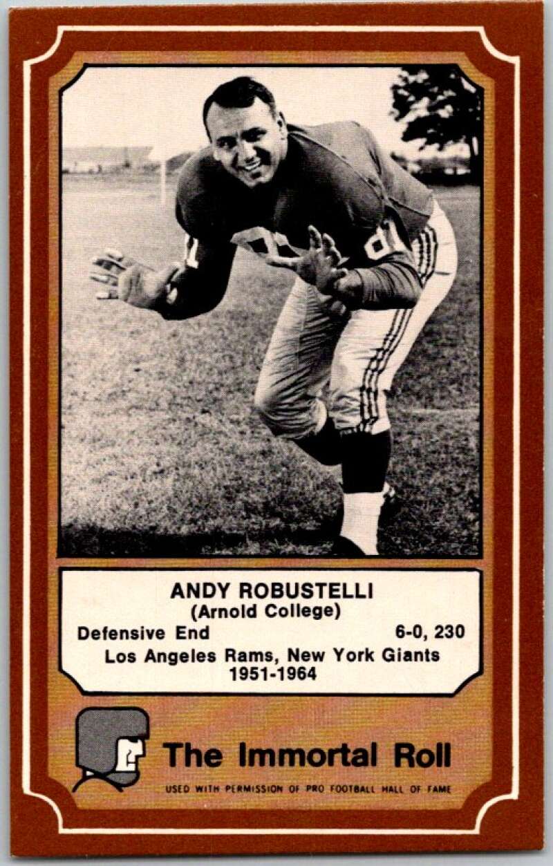 1975 Fleer The Immortal Roll Football #NNO Andy Robustelli V45985