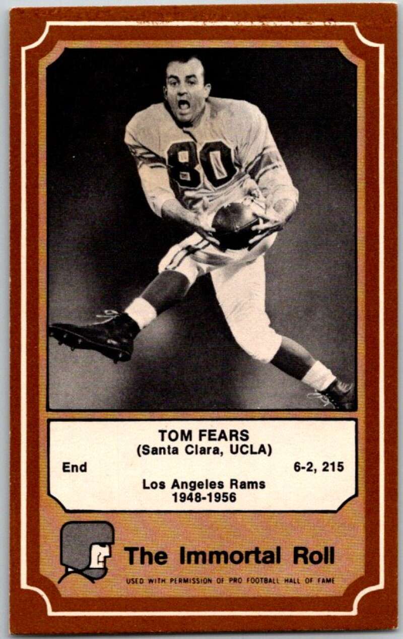 1975 Fleer The Immortal Roll Football #NNO Tom Fears V45987