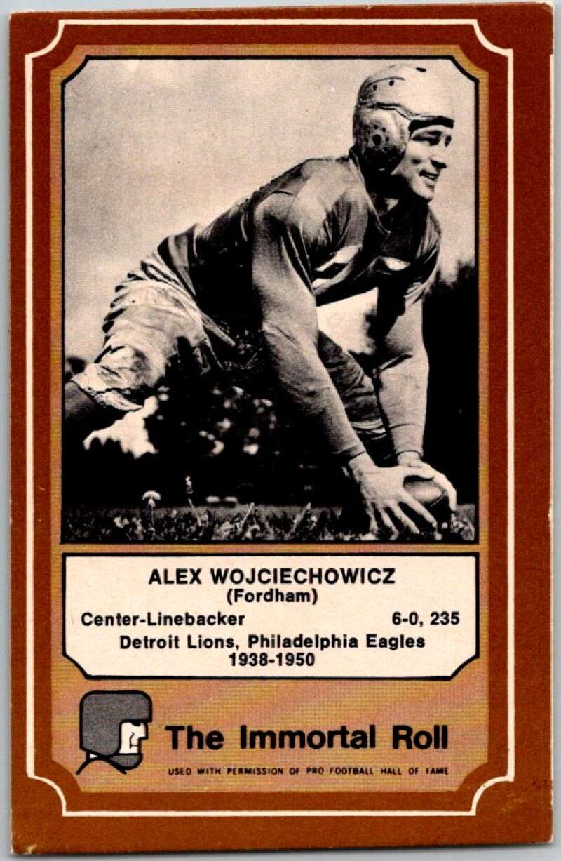1975 Fleer The Immortal Roll Football #NNO Alex Wojciechowicz V45994