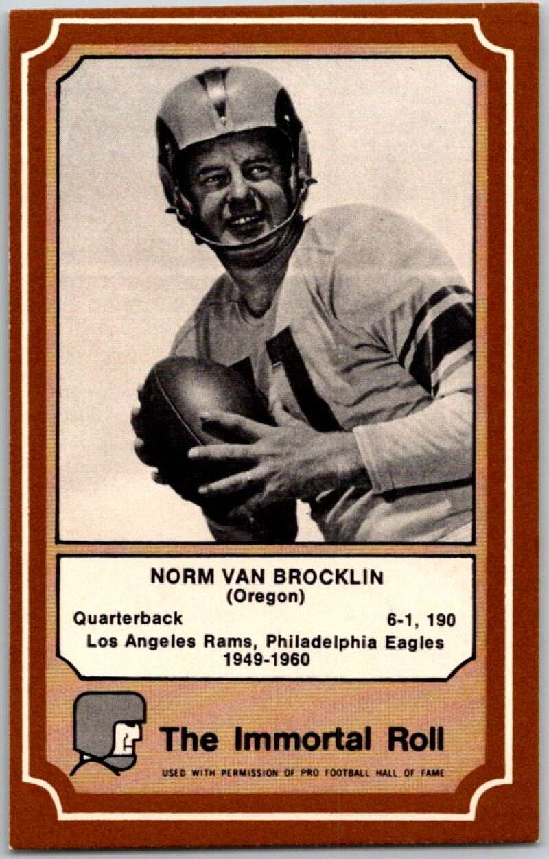 1975 Fleer The Immortal Roll Football #NNO Norm Van Brocklin V45997