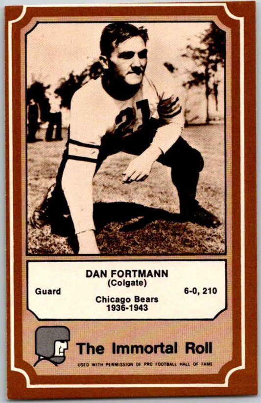 1975 Fleer The Immortal Roll Football #NNO Dan Fortmann  V45998