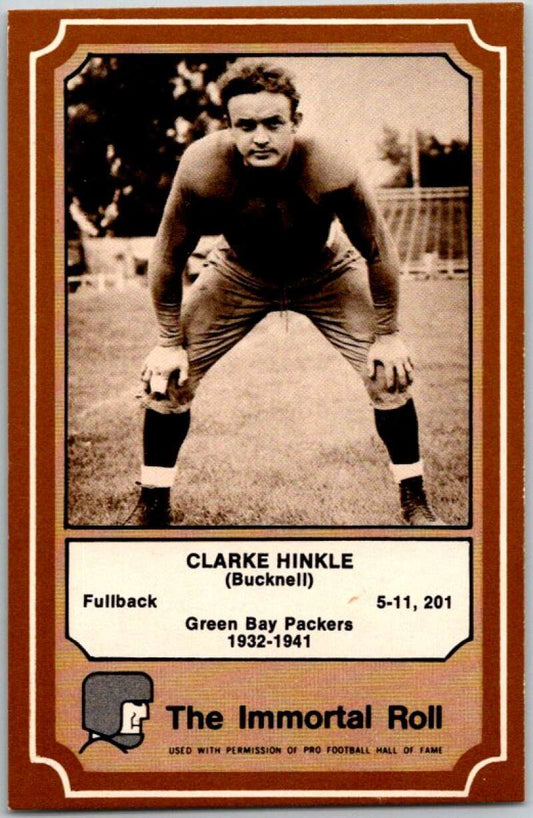 1975 Fleer The Immortal Roll Football #NNO Clarke Hinkle  V45999
