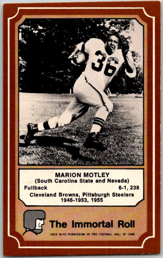 1975 Fleer The Immortal Roll Football #NNO Marion Motley  V46008