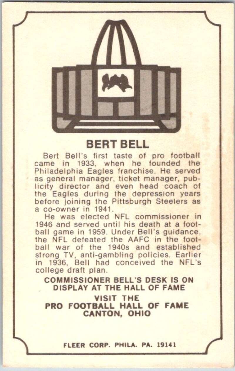 1974 Fleer The Immortal Roll Football #NNO Bert Bell V46015