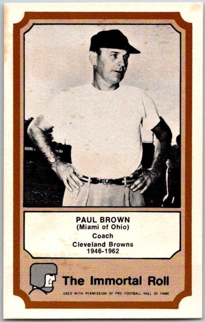 1974 Fleer The Immortal Roll Football #NNO Paul Brown V46016