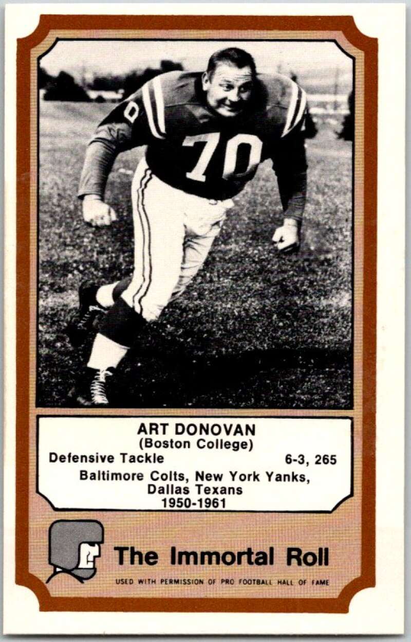 1974 Fleer The Immortal Roll Football #NNO Art Donovan V46028