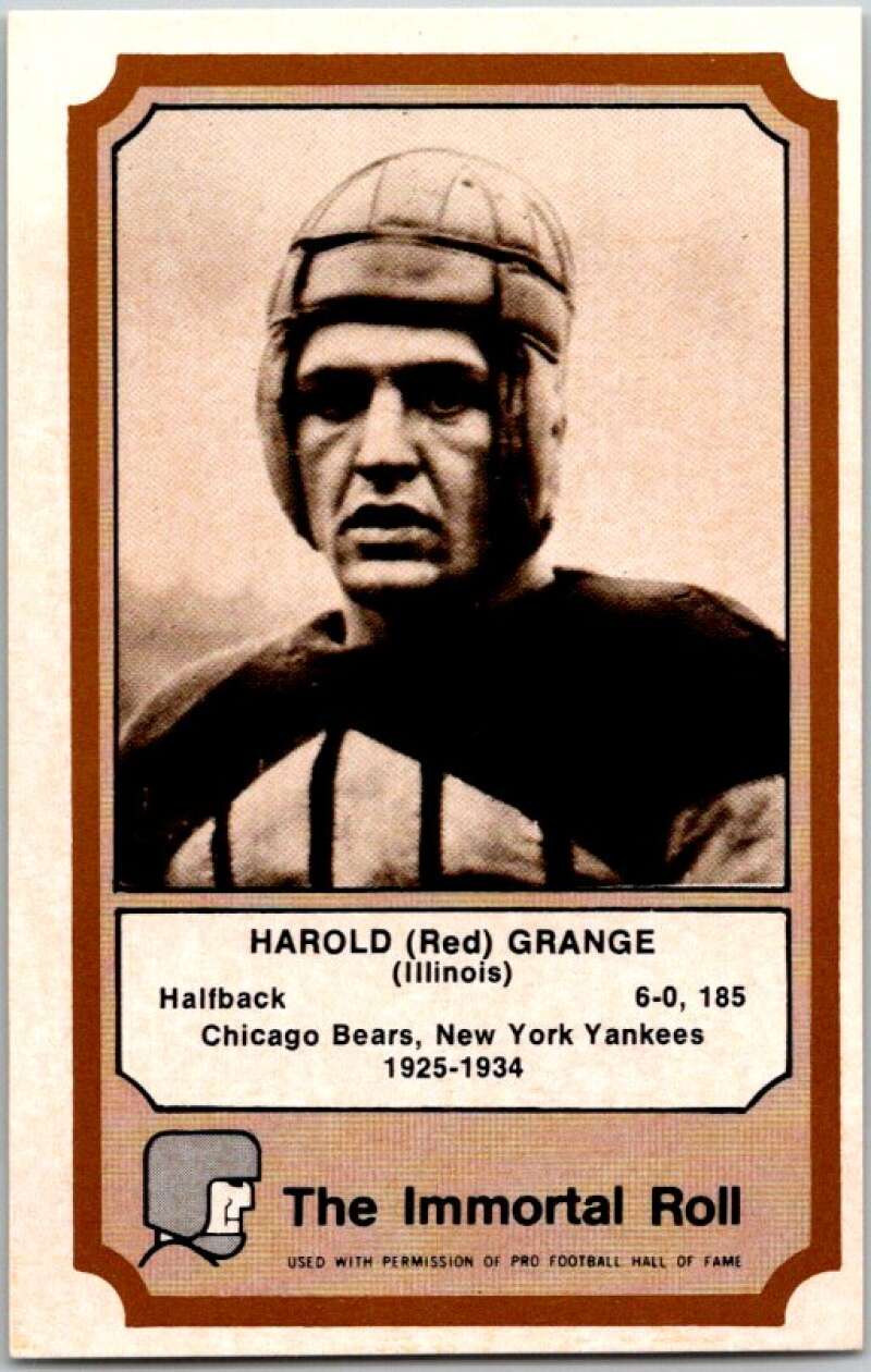 1974 Fleer The Immortal Roll Football #NNO Harold (Red) Grange V46039
