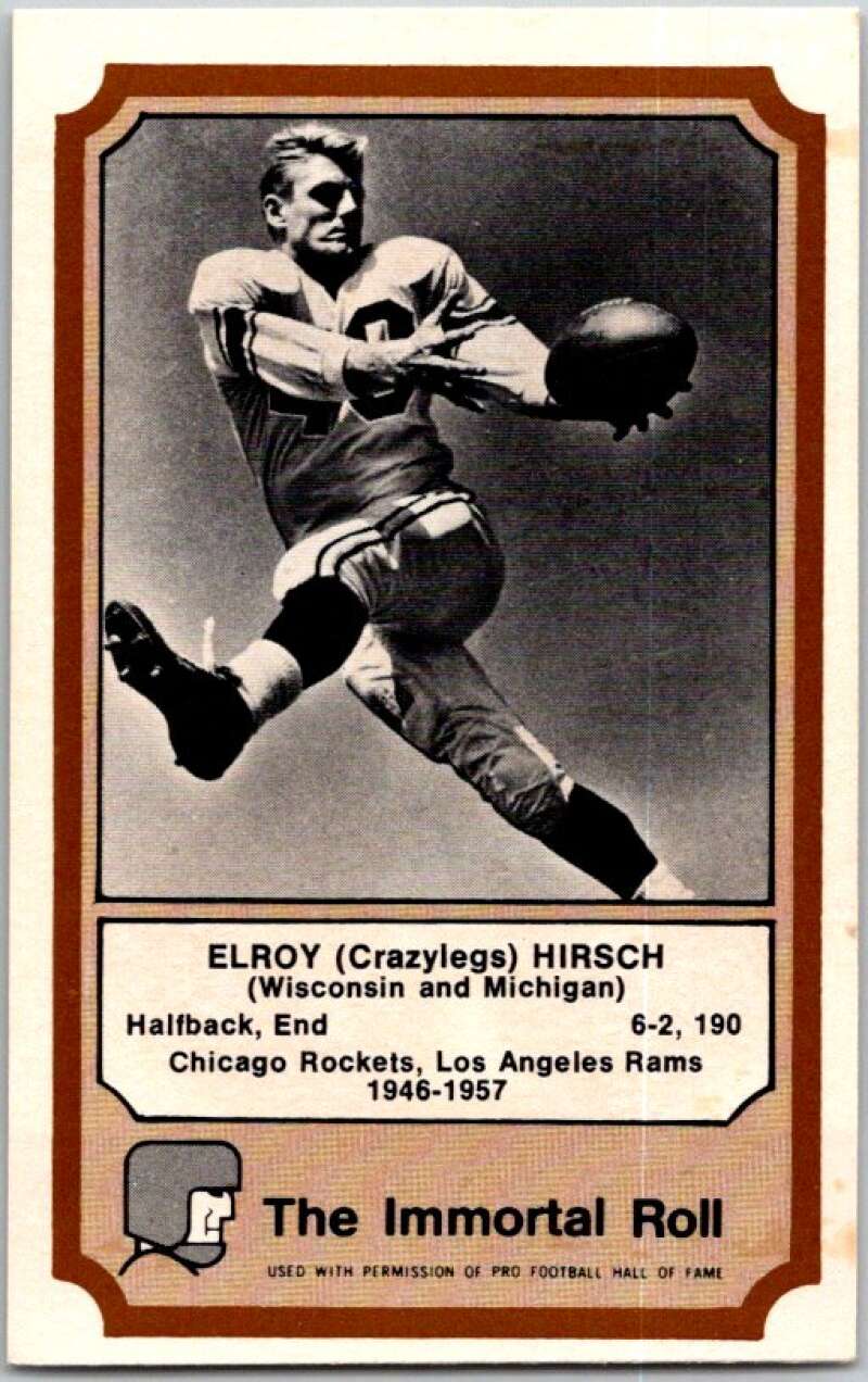 1974 Fleer The Immortal Roll Football #NNO Elroy (Crazylegs) Hirsch V46052