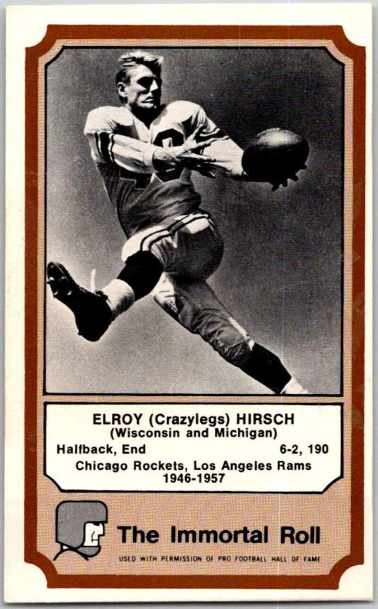 1975 Fleer The Immortal Roll Football #NNO Elroy (Crazylegs) Hirsch  V46053