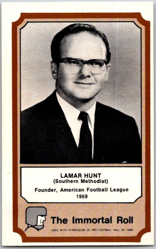 1975 Fleer The Immortal Roll Football #NNO Lamar Hunt  V46058