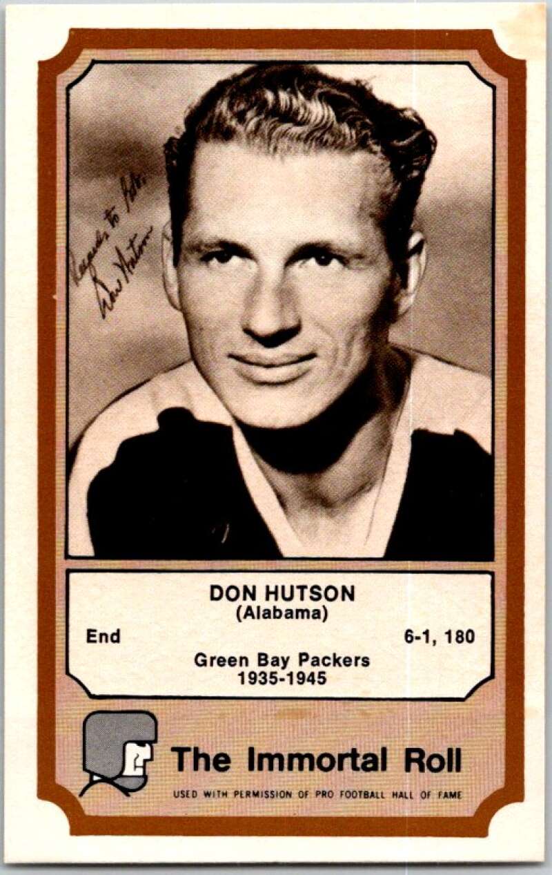 1974 Fleer The Immortal Roll Football #NNO Don Hutson V46059