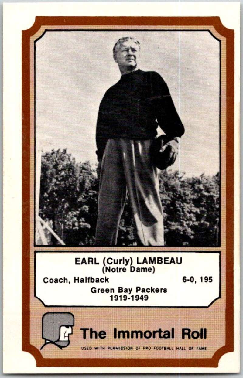 1974 Fleer The Immortal Roll Football #NNO Earl (Curly) Lambeau V46061