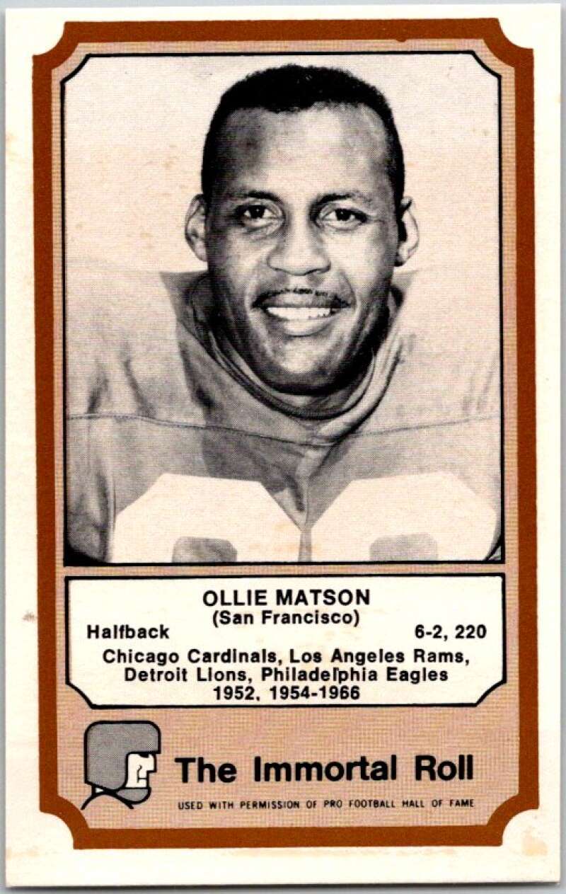 1974 Fleer The Immortal Roll Football #NNO Ollie Matson V46069