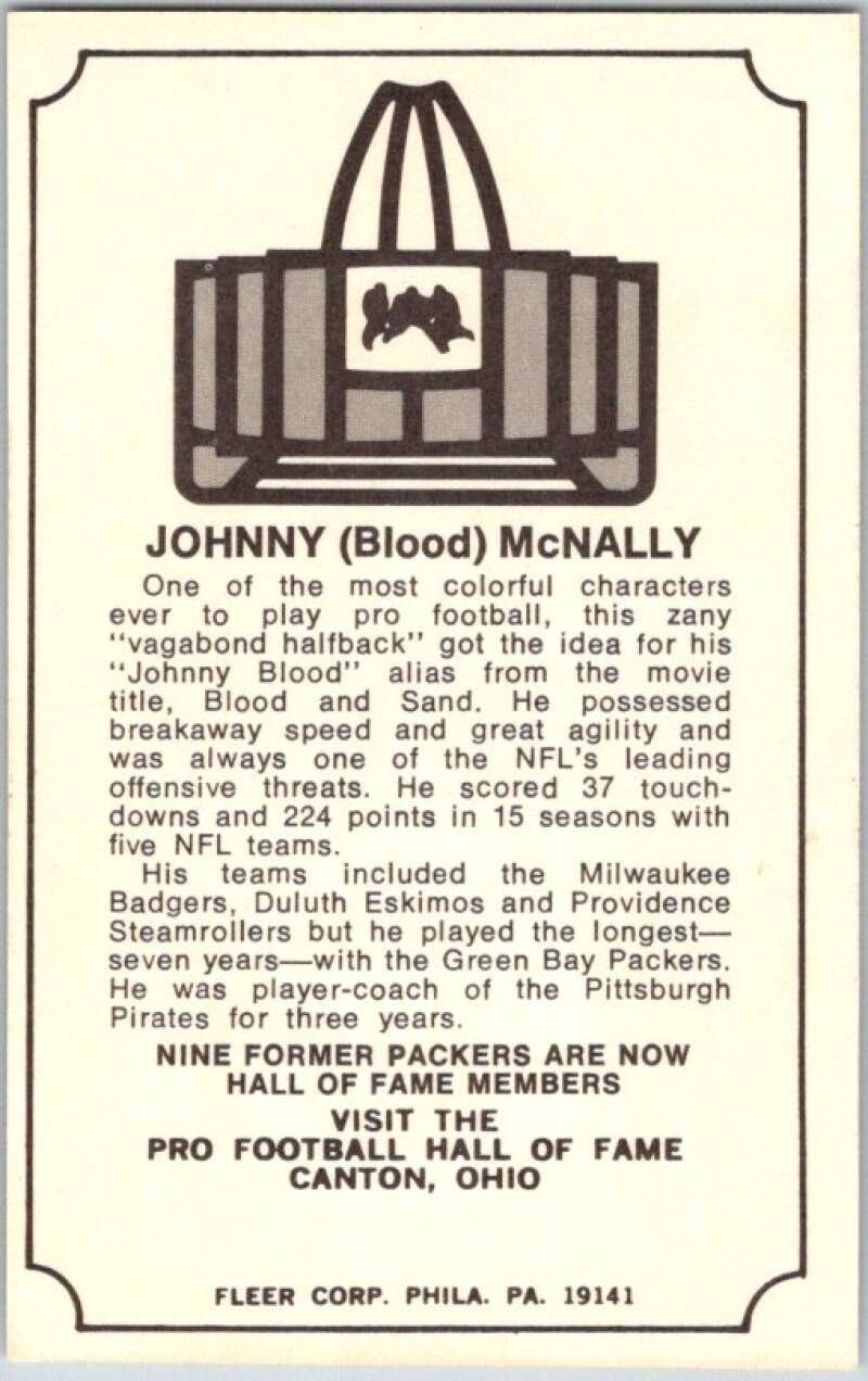 1974 Fleer The Immortal Roll Football #NNO Johnny (Blood) McNally V46075