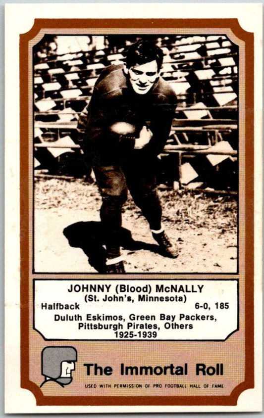 1975 Fleer The Immortal Roll Football #NNO Johnny (Blood) McNally  V46076