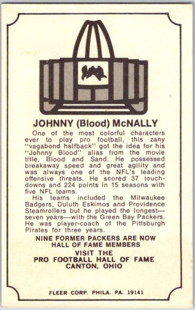 1975 Fleer The Immortal Roll Football #NNO Johnny (Blood) McNally V46076