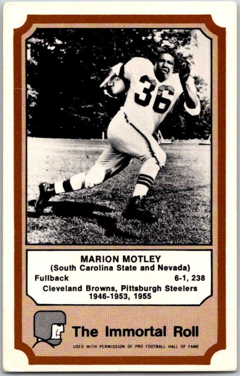 1974 Fleer The Immortal Roll Football #NNO Marion Motley V46078