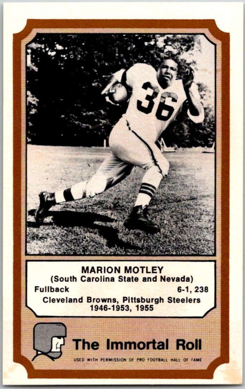 1975 Fleer The Immortal Roll Football #NNO Marion Motley V46079