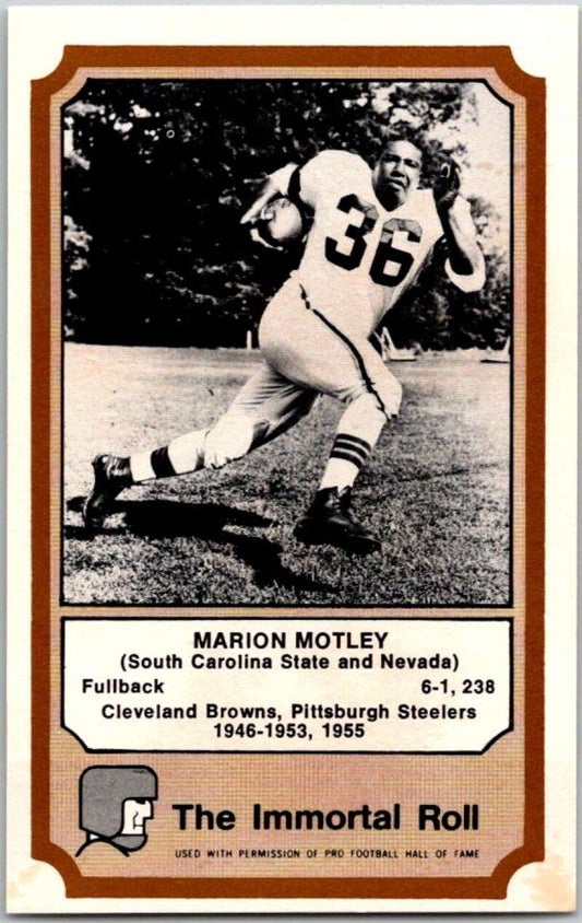 1975 Fleer The Immortal Roll Football #NNO Marion Motley  V46079