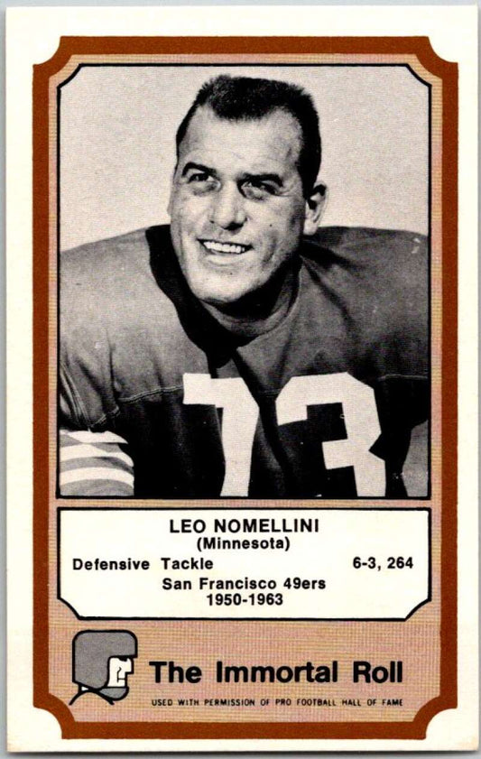 1975 Fleer The Immortal Roll Football #NNO Leo Nomellini  V46087