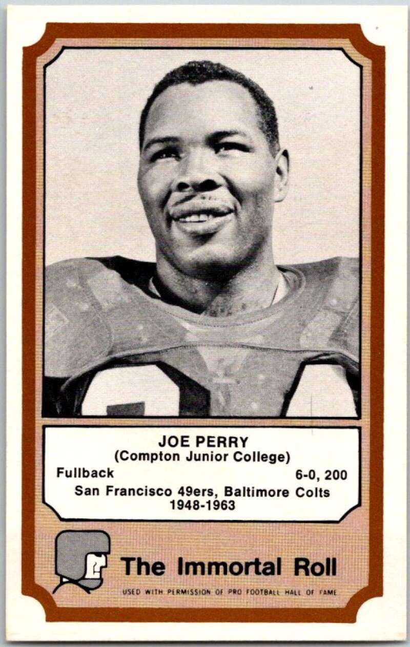 1975 Fleer The Immortal Roll Football #NNO Joe Perry V46091