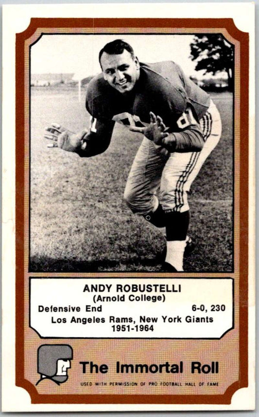 1975 Fleer The Immortal Roll Football #NNO Andy Robustella  V46098