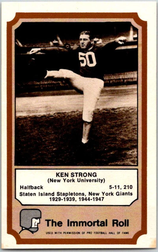 1975 Fleer The Immortal Roll Football #NNO Ken Strong  V46101