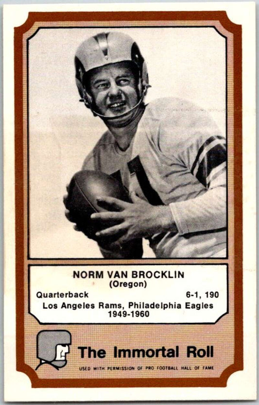 1975 Fleer The Immortal Roll Football #NNO Norm Van Brocklin  V46115