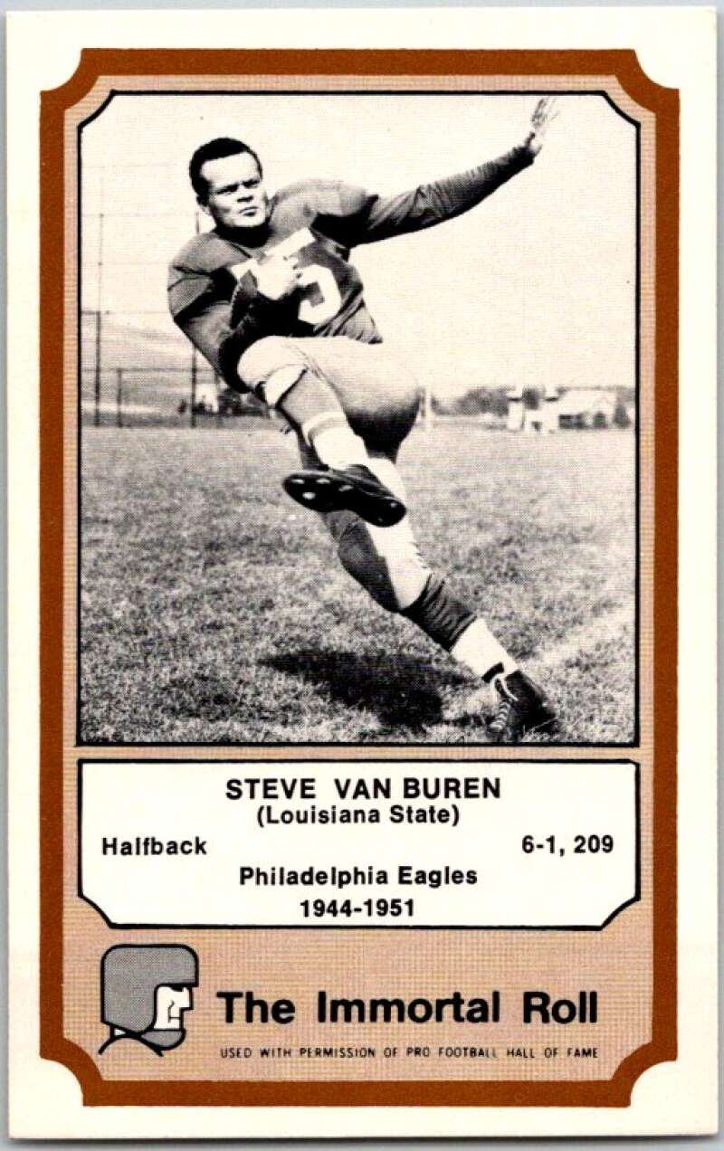 1974 Fleer The Immortal Roll Football #NNO Steve Van Buren V46117