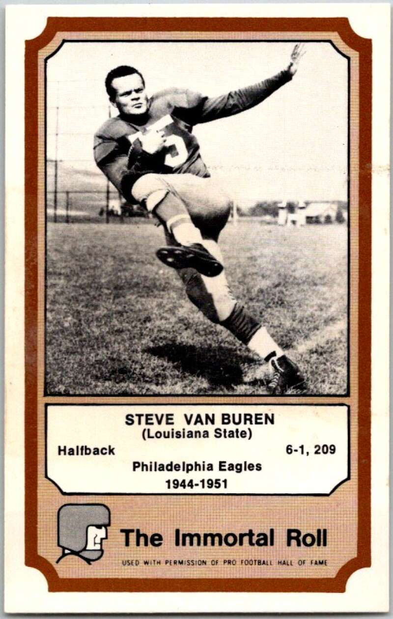 1975 Fleer The Immortal Roll Football #NNO Steve Van Buren V46118