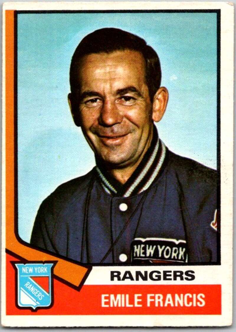 1974-75 O-Pee-Chee #9 Emile Francis CO New York Rangers V46130