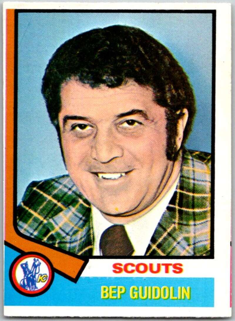 1974-75 O-Pee-Chee #34 Bep Guidolin CO Kansas City Scouts V46155